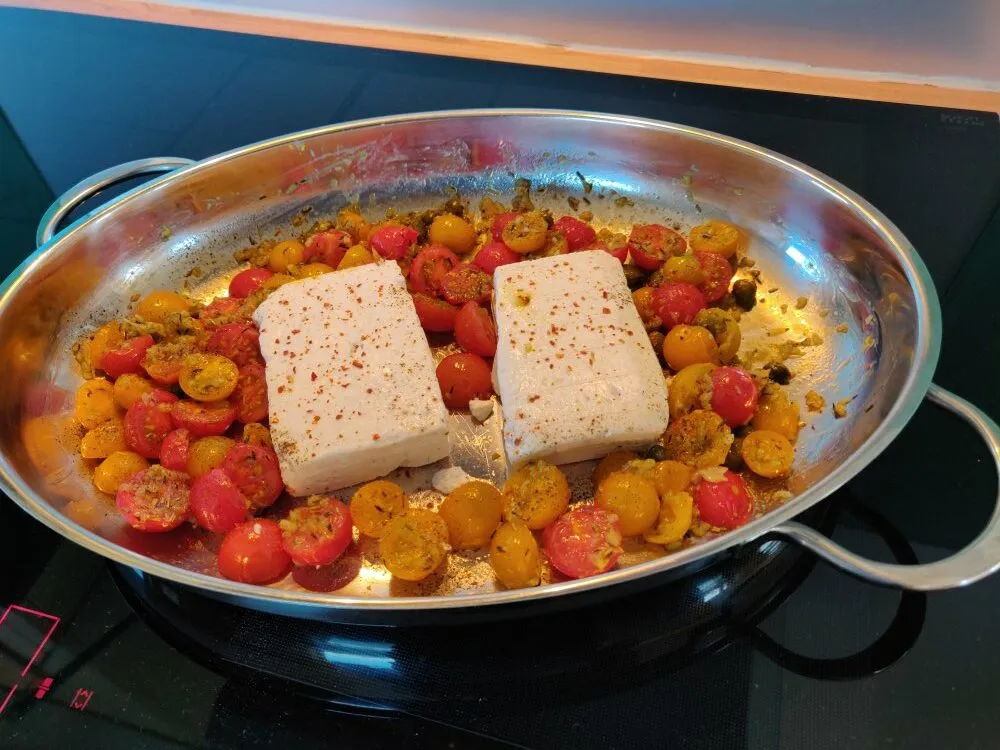 Gebackener Schafskäse aus dem Ofen