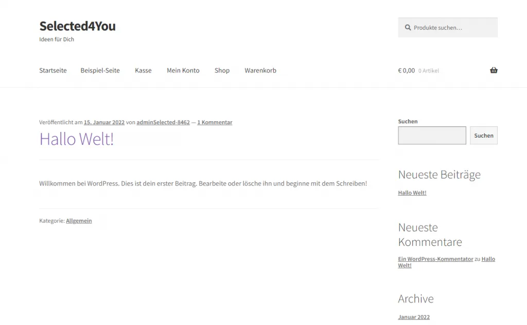 Ein eigner E-Commerce Shop – Kapitel 3 Shopinstallation