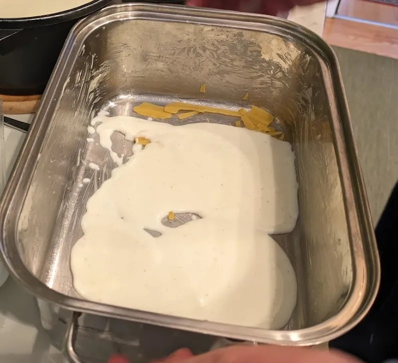 Auflauf Form für Lasagne vorbereitet