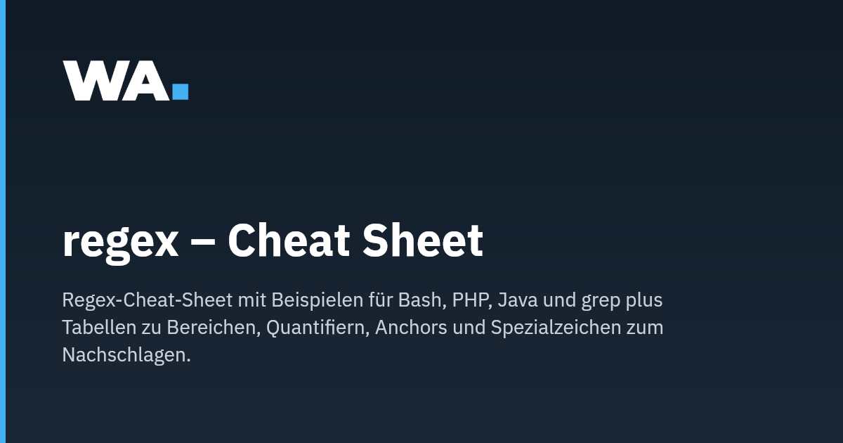 Rust Regex Cheatshet regex – Cheat Sheet