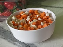Karotten und Sellerie gewürfelt